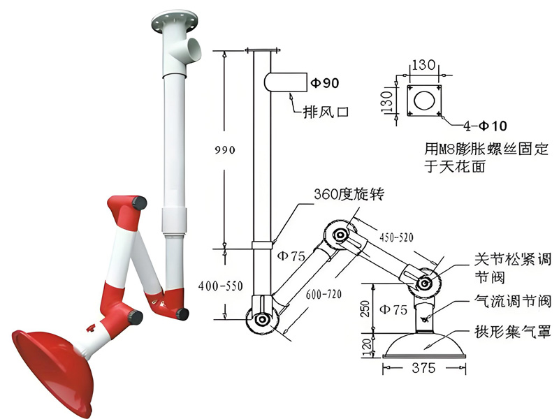 万向排气罩结构说明